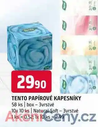 Terno Tento papírové kapesníčky,10x10ks, 3-vrstvé , různé druhy 58ks nabídka