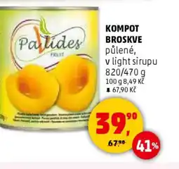 Penny Market Kompot broskve půlené, v light sirupu nabídka