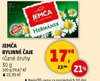 Penny Market Jemča bylinné čaje nabídka