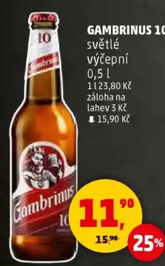 Penny Market GAMBRINUS 10 světlé výčepní nabídka