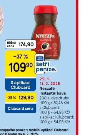 Tesco Nescafé instantní káva nabídka