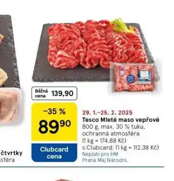 Tesco Mleté maso vepřové nabídka