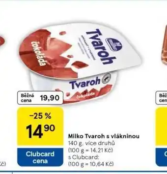 Tesco Milko tvaroh s vlákninou nabídka