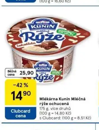 Tesco Mlékárna kunín mléčná rýže ochucená nabídka