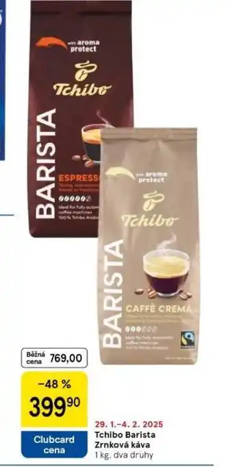 Tesco Tchibo barista zrnková káva nabídka