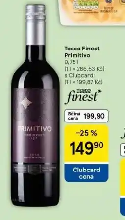 Tesco Tesco finest primitivo nabídka