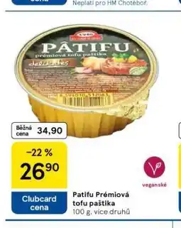 Tesco Veto patifu prémiová tofu paštika nabídka