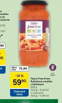 Tesco Tesco free from rajčatová omáčka s bylinkami nabídka