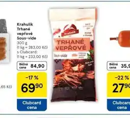 Tesco Krahulík trhané vepřové sous-vide nabídka