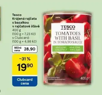 Tesco Tesco krájená rajčata s bazalkou v rajčatové šťávě nabídka