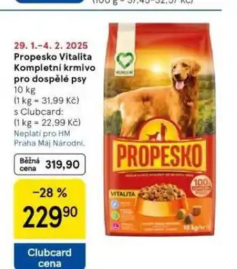 Tesco Propesko vitalita kompletní krmivo pro dospělé psy nabídka