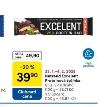 Tesco Nutrend excelent proteinová tyčinka nabídka