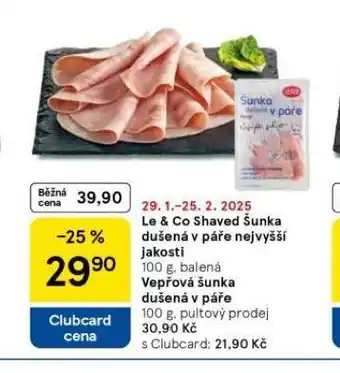 Tesco Vepřová šunka dušená v páře nabídka