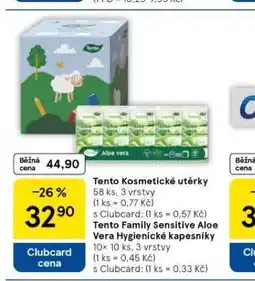 Tesco Tento kosmetické utěrky nabídka