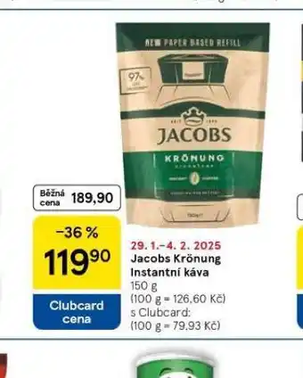 Tesco Jacobs krönung instantní káva nabídka