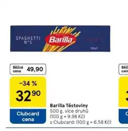 Tesco Barila těstoviny nabídka