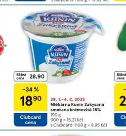 Tesco Zakysaná smetana krémovitá 15% nabídka