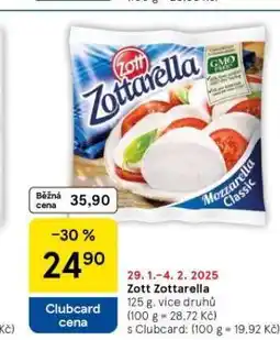 Tesco Zott zottarella nabídka