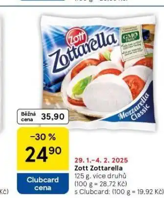 Tesco Zott zottarella nabídka