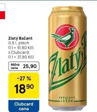 Tesco Pivo zlatý bažant nabídka