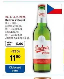 Tesco Pivo budvar výčepní nabídka