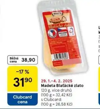 Tesco Madeta blaťácké zlato nabídka