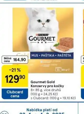 Tesco Gourmet gold konzerva pro kočky nabídka