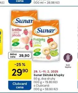 Tesco Sunar dětské křupky nabídka