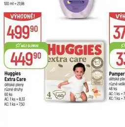 Globus Huggies extra care dětské plenky nabídka