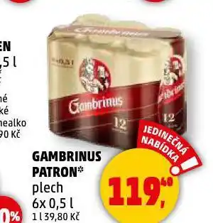 Penny Market Pivo gambrinus patron 12 nabídka