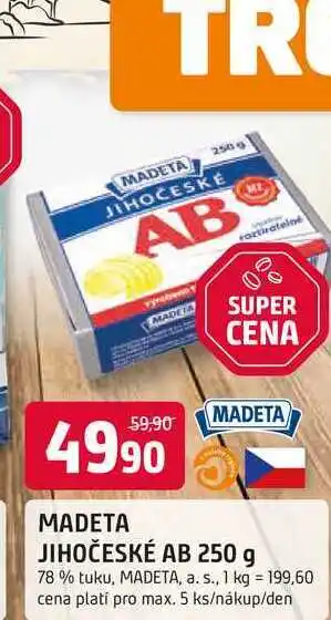 Trefa MADETA JIHOČESKÉ AB 250 g 78 % tuku nabídka