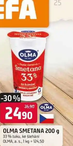 Trefa OLMA SMETANA 200 g 33% tuku, ke šlehání nabídka