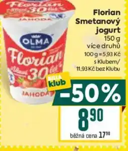 Billa Florian Smetanový jogurt nabídka