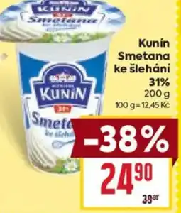 Billa Kunín Smetana ke šlehání 31% nabídka