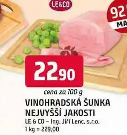 Trefa VINOHRADSKÁ ŠUNKA NEJVYŠŠÍ JAKOSTI 100g nabídka