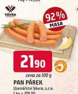 Trefa PAN PÁREK 100g nabídka