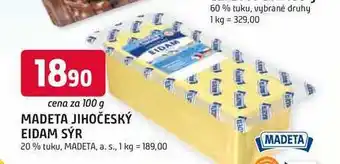 Trefa MADETA JIHOČESKÝ EIDAM SÝR 20% tuku, 100g nabídka