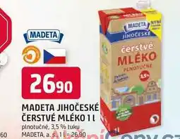 Trefa MADETA JIHOČESKÉ ČERSTVÉ MLÉKO 1l plnotučné, 3,5 % nabídka