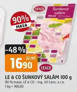 Trefa Le & Co Šunkový salám shaved nabídka