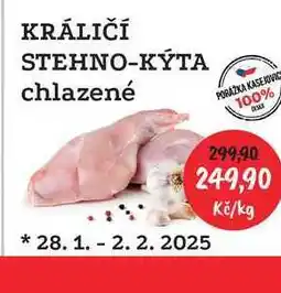 RABBIT řeznictví KRÁLIČÍ STEHNO-KÝTA chlazené 1kg nabídka