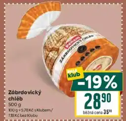 Billa Zábrdovický chléb nabídka