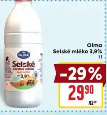 Billa OLMA Selské mléko 3,9% nabídka