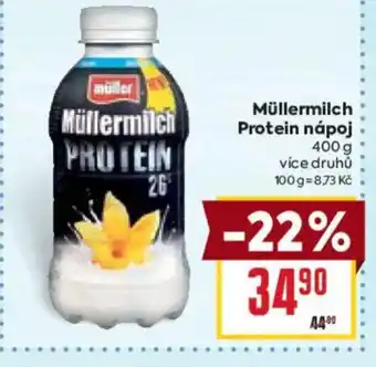 Billa Müllermilch Protein nápoj nabídka