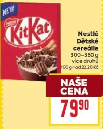 Billa Nestlé Dětské cereálie nabídka