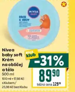 Billa Nivea baby soft krem na obličej a tělo nabídka