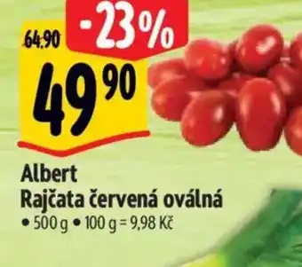 Albert Albert Rajčata červená oválná nabídka