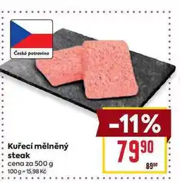 Billa Kuřecí mělněný steak cena za 500 g nabídka