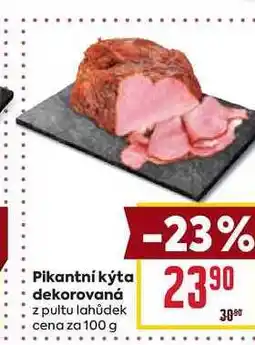 Billa Pikantní kýta dekorovaná z pultu lahůdek cena za 100g nabídka