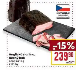 Billa Anglická slanina, Uzený bok cena za 1 kg nabídka