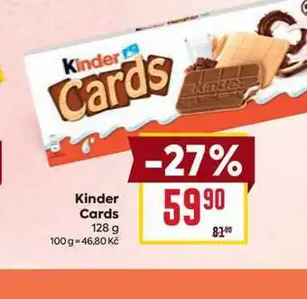 Billa Kinder Cards 128 g nabídka